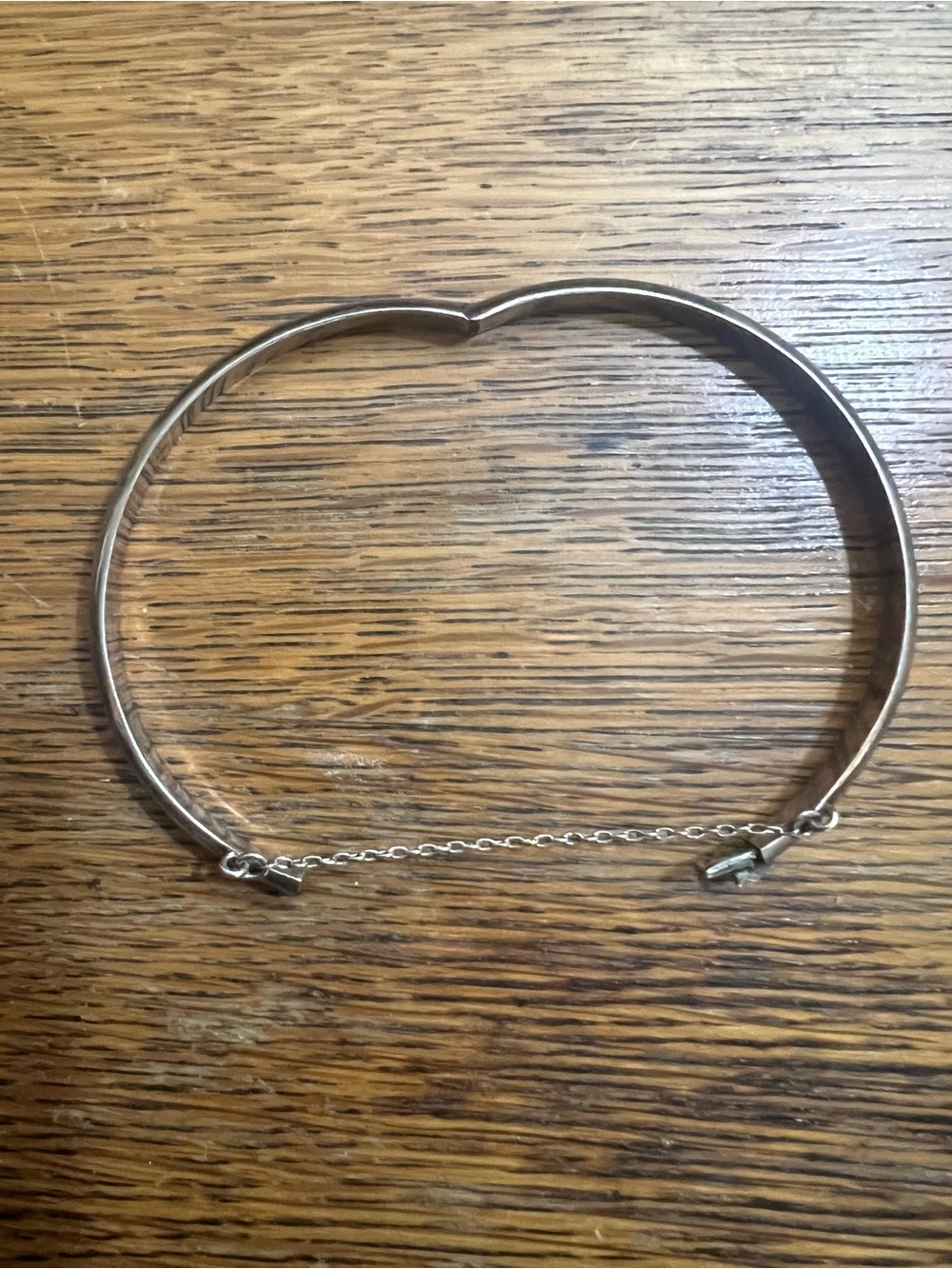 Vintage 925 Sterling Silver Hinged Bangle Bracelet - Picture 5 of 9